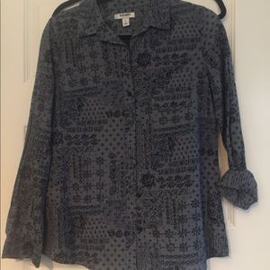 Patterned Chambray Button Down